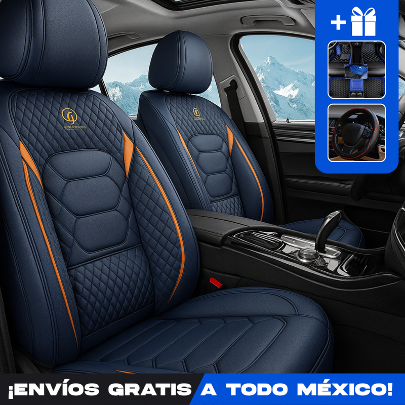 Funda Universal para Asiento de Auto Veron en Piel Genuina + REGALO: Juego Completo de Alfombras