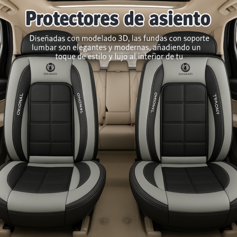 Funda para Asiento de Auto Nuke en Cuero Legítimo Universal +REGALO: Alfombra Completa