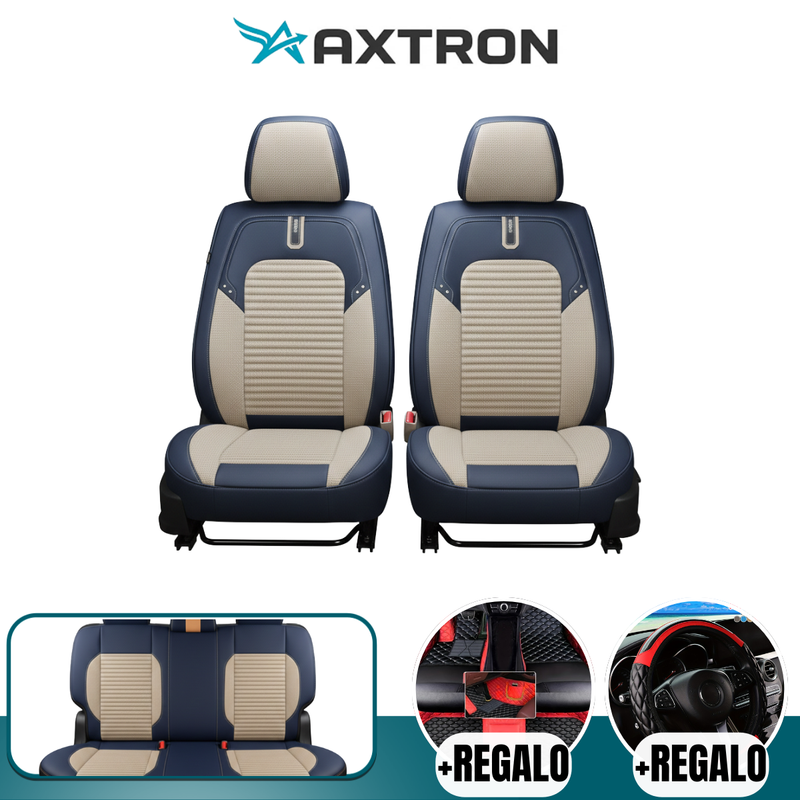 Funda Asiento Universal Vulcan en Cuero Legítimo con AirBag +REGALOS: Alfombra de Cuero y Funda para Volante