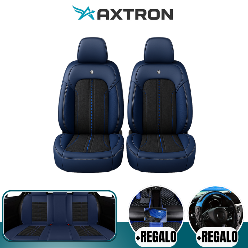 Funda de Auto Universal Turbo en Cuero Legítimo con AirBag +REGALOS: Alfombra de Cuero y Funda para Volante